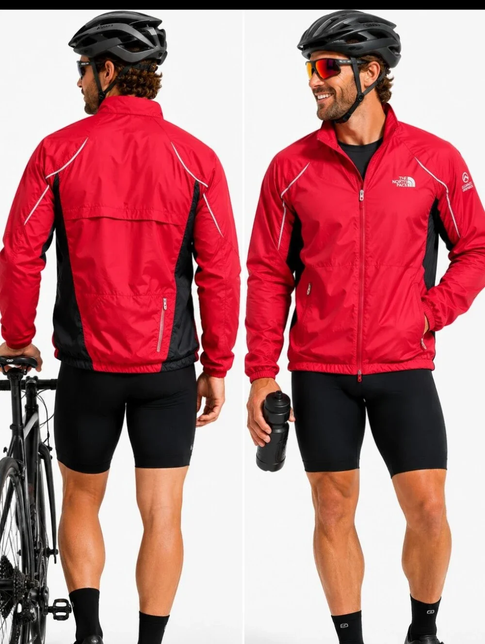 The North Face Cycling Reflective Windbreaker Flight Series Zip Up Jacket Sz S